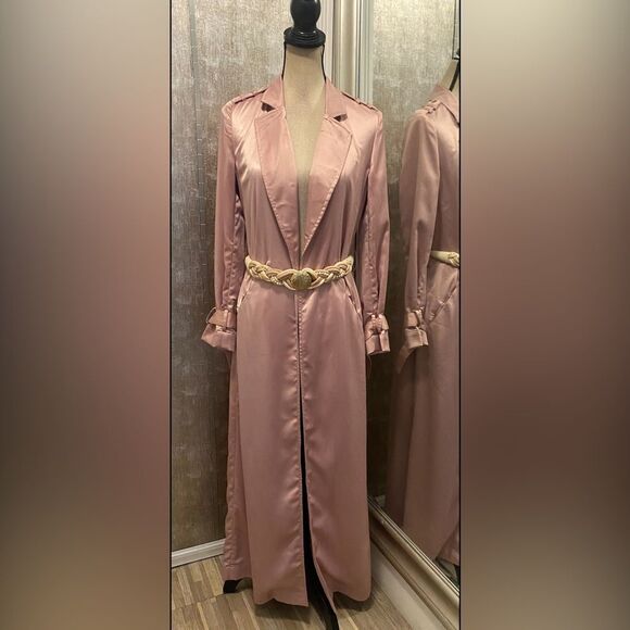 House of CB Jackets & Blazers - House of CB pink satin belted coat, XS